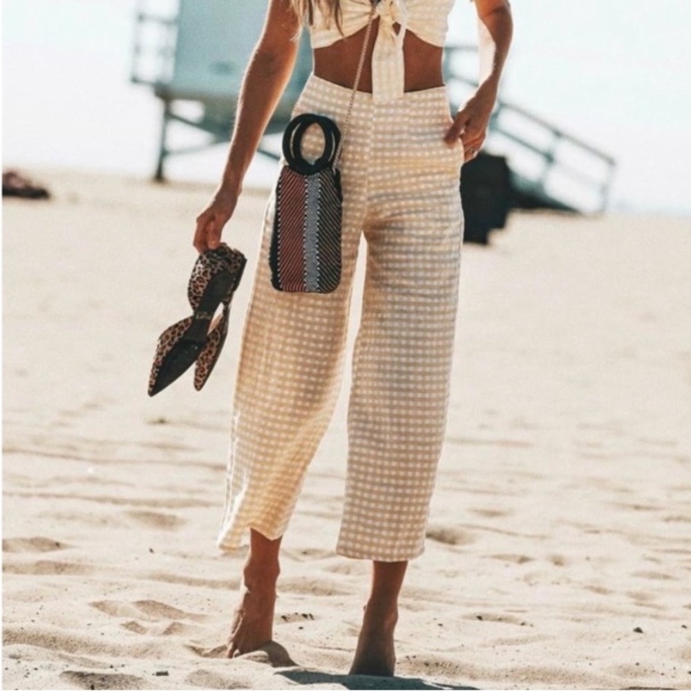 Faithfull the Brand Cream Checkered Pants